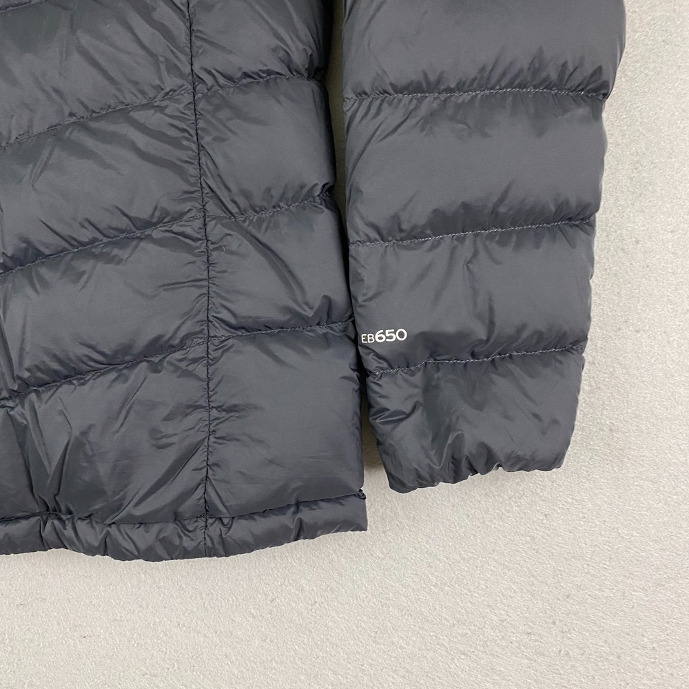 Eddie Bauer women Jacket Large Down Puffer Hooded EB 650 Black - Picture 8 of 13